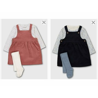 Set 3 chi tiết váy, body kèm tất đùi cho bé gái Tu.clothing UK Auth size 9/12 12/18 18/24