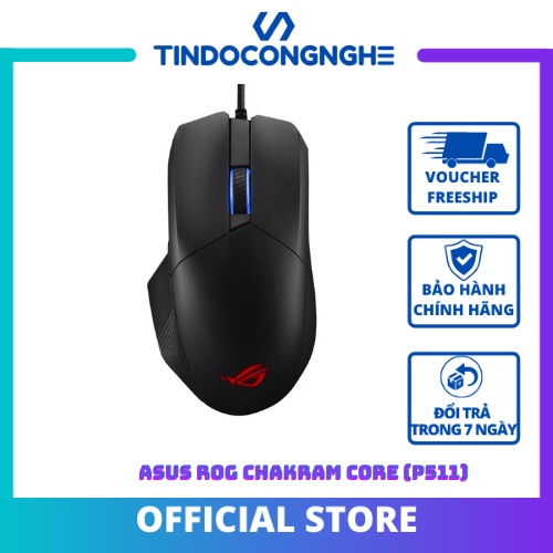Chuột Máy Tính - Chuột Chơi Game Asus ROG Chakram Core (P511) (USB/RGB/Đen) - Hiệu Năng Cao Cấp, Analog Mode 25 Cấp Độ