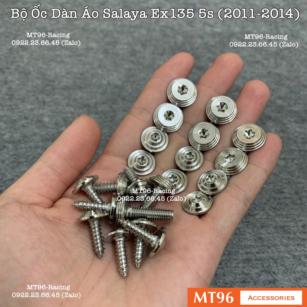 Bộ Ốc Áo Salaya Kiểu Thái Cho Exciter 135 5s (2012-2014) Chuẩn Inox304 Siêu Bóng Không Gỉ Sét (Có Bảo Hành)