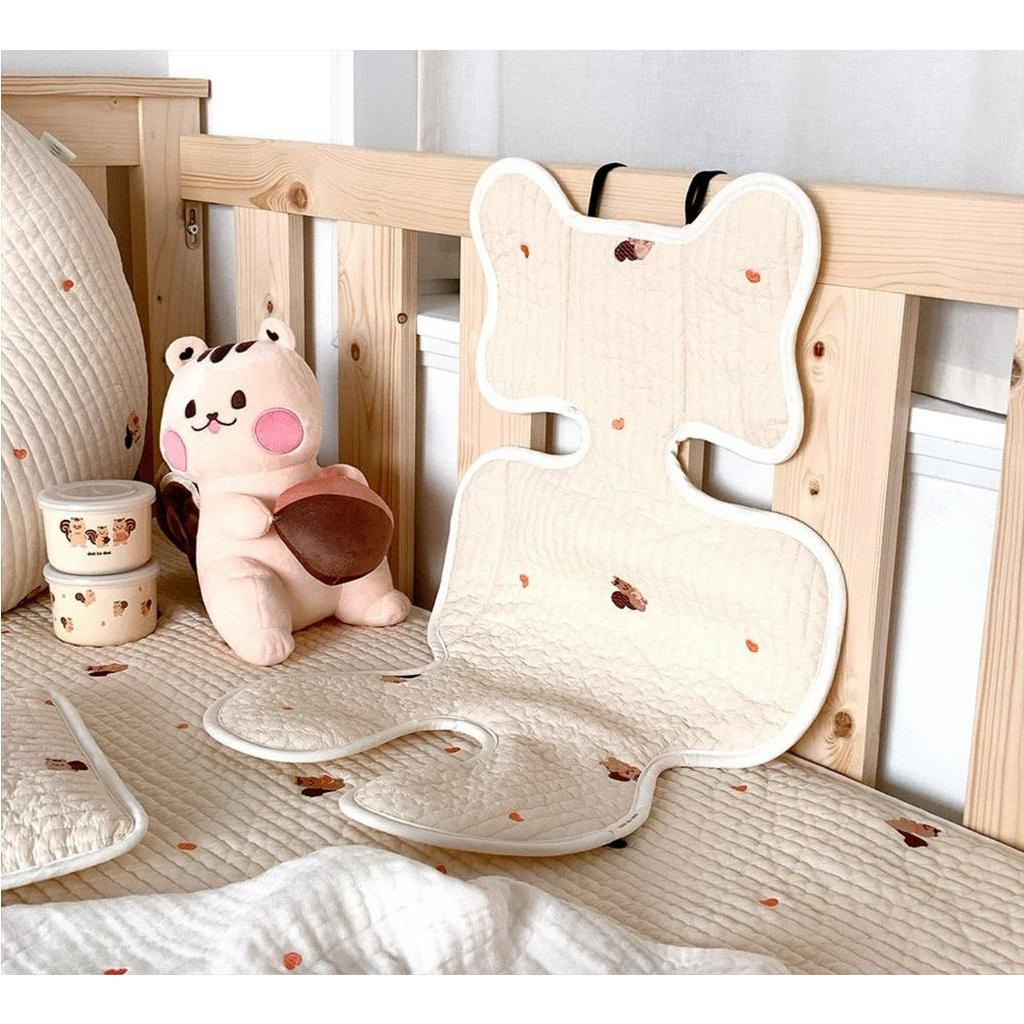 [Hàng HOT] Tấm Lót Xe Đẩy Cho Bé Cotton Mềm Mại   Thoáng Khí Phong Cách Hàn Quốc【Tennessee052】