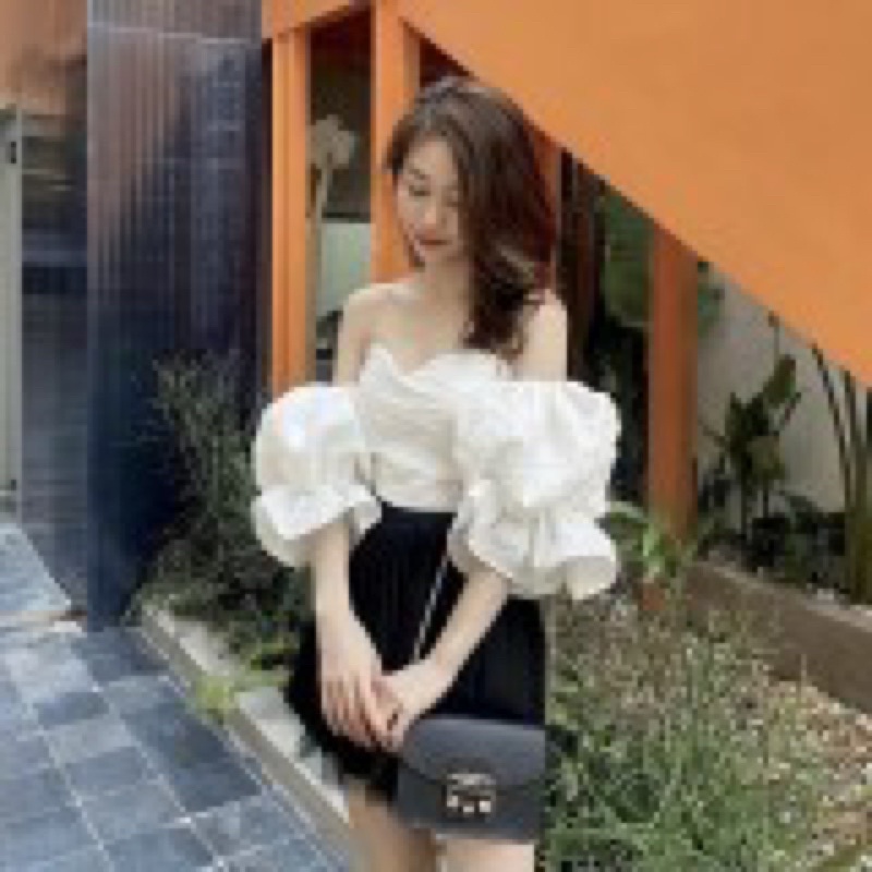 Áo trễ vai tay bồng công chúa m44