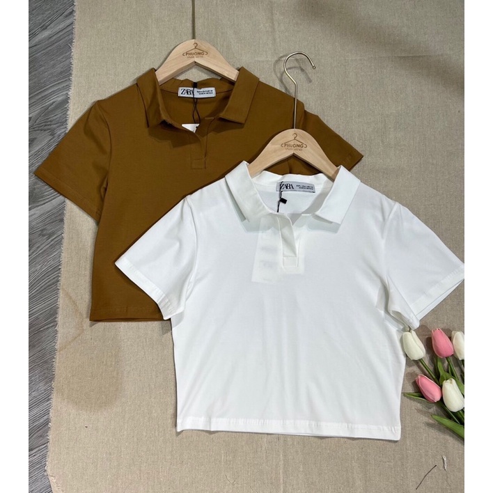 Áo croptop MinChi nữ vải cotton co giãn thoáng mát croptop ngắn tay thun đẹp nhiều màu cổ trụ free size