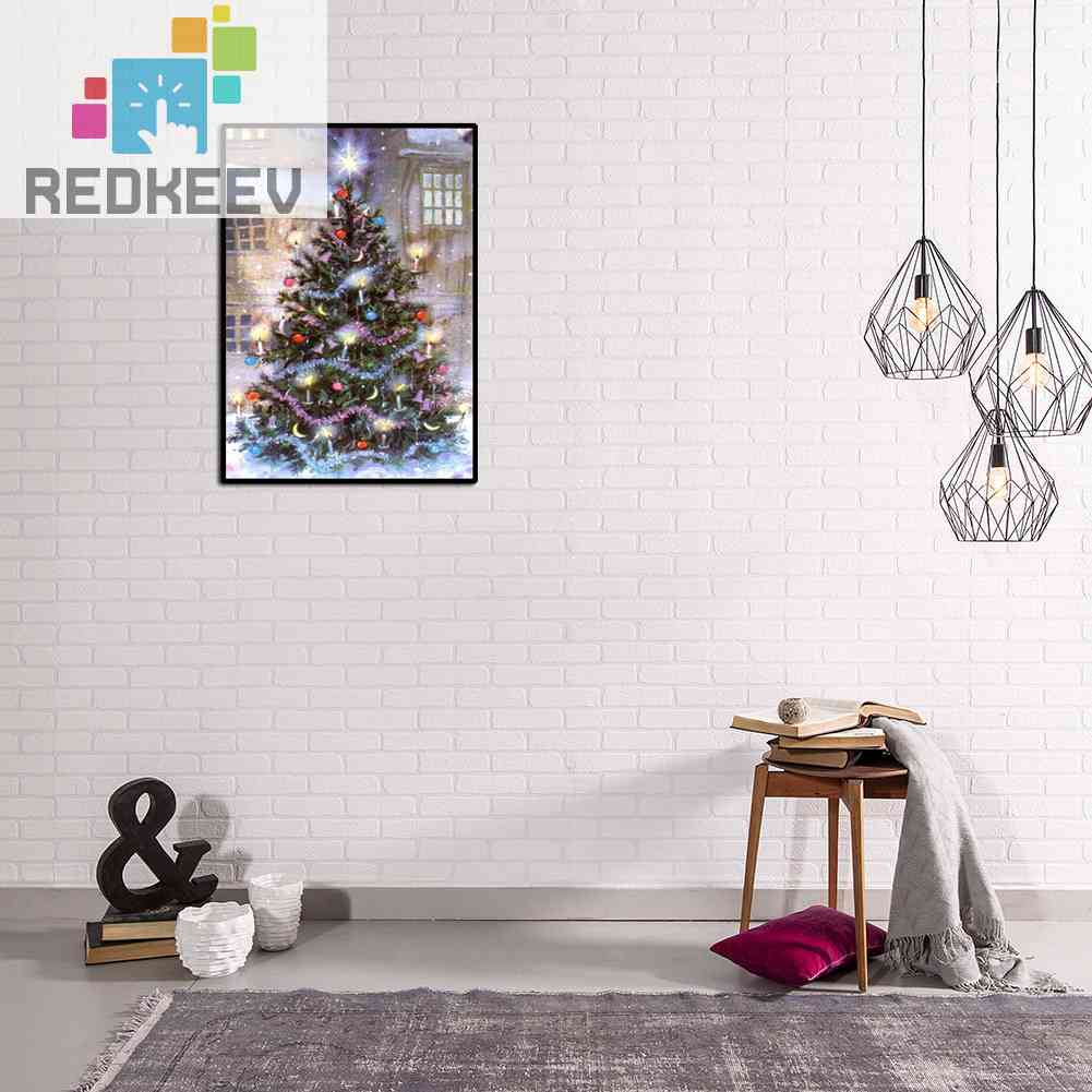 Tranh Đính Đá Kim Cương Toàn Bộ 5D DIY Hình Vẽ Giáng Sinh