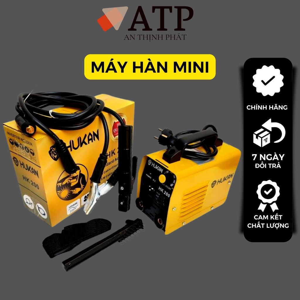 Máy hàn điện tử Hukan MMA-200 , máy hàn gia đình mini xách tay chính hãng