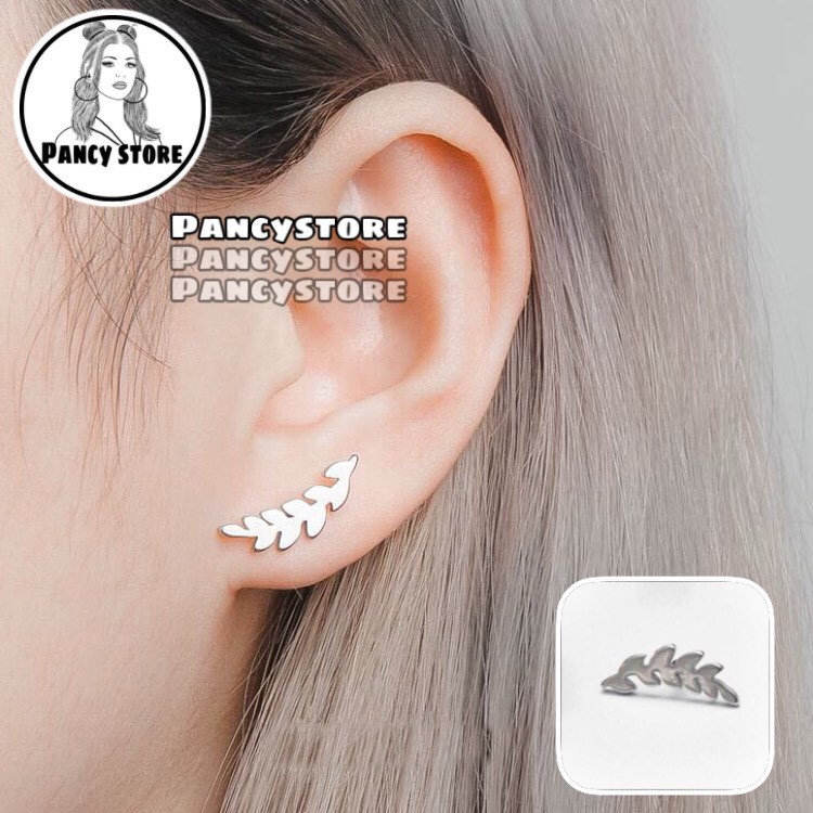 bông tai khuyên tai nam nữ chiếc lá