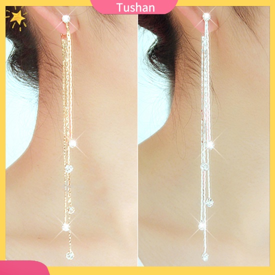 Khuyên tai tua rua đính đá phong cách thanh lịch dành cho nữ