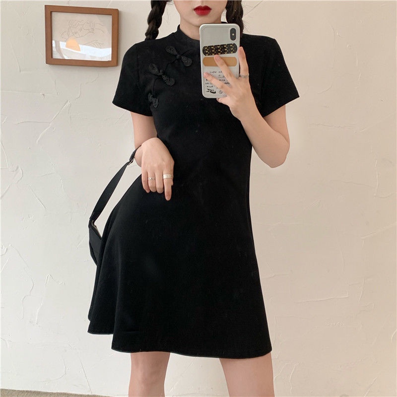 IELGY Sườn Xám Cách Tân Plus Size Bằng Cotton Thời Trang Cho Nữ