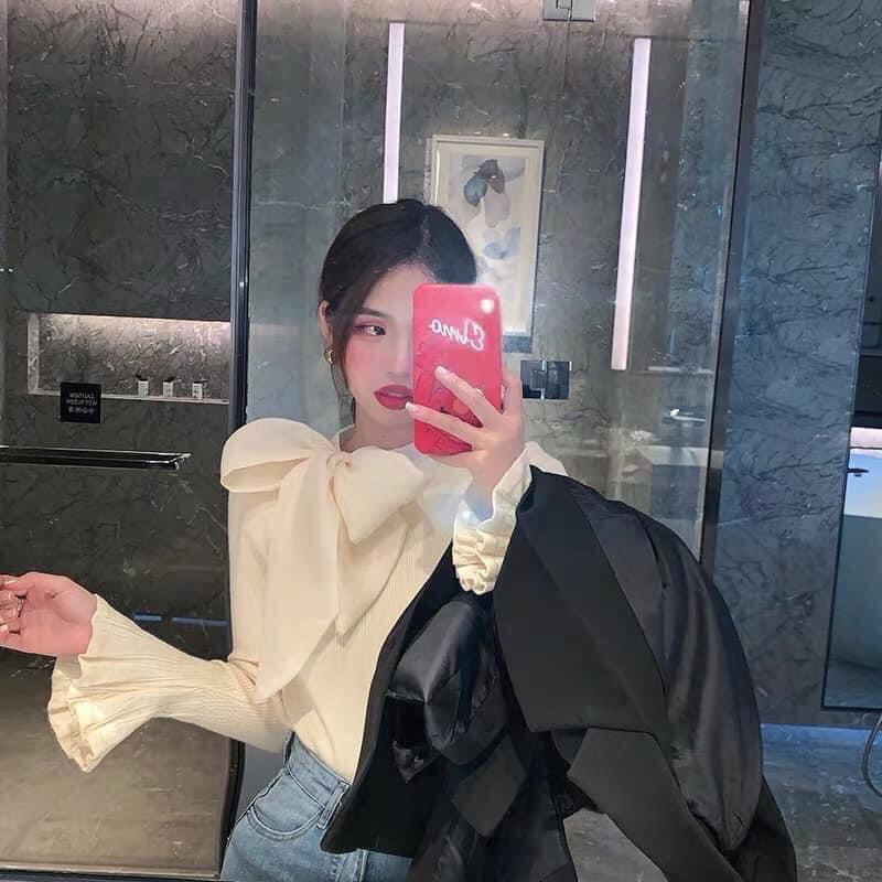 Áo Len Tăm Dài Tay Nơ Cổ Thu Đông, Áo Thun Nữ Dáng Ôm Co Giãn Tiểu Thư OHO CLOTHING | BigBuy360 - bigbuy360.vn