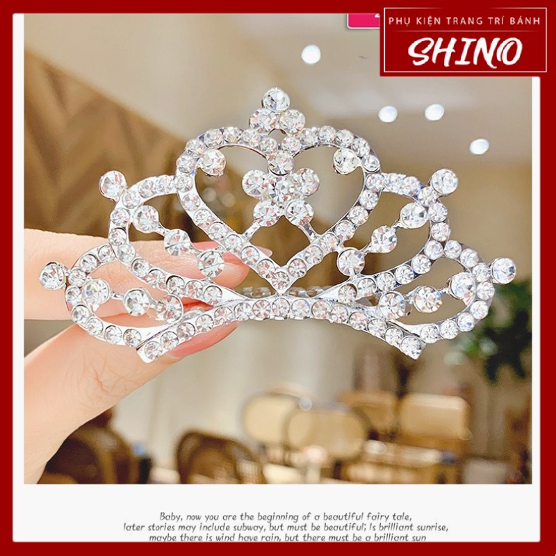 Cài Tóc Công Chúa Cho Bé Gái Tiệc Sinh Nhật Happy Birthday Bằng Kim Loại Đính Đá