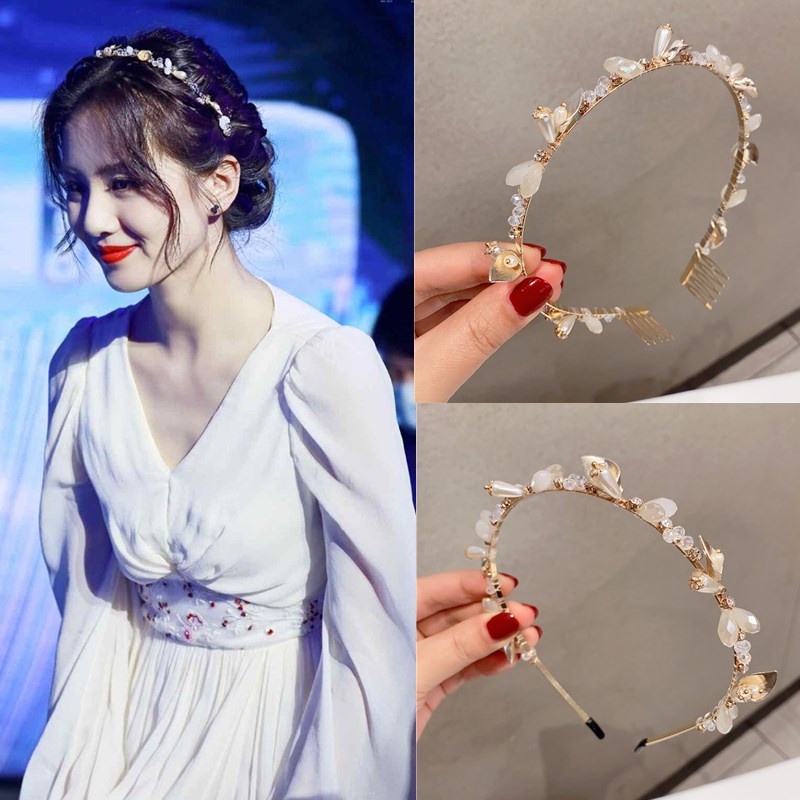 Băng Đô Đính Pha Lê Sang Trọng Phong Cách Hàn Quốc