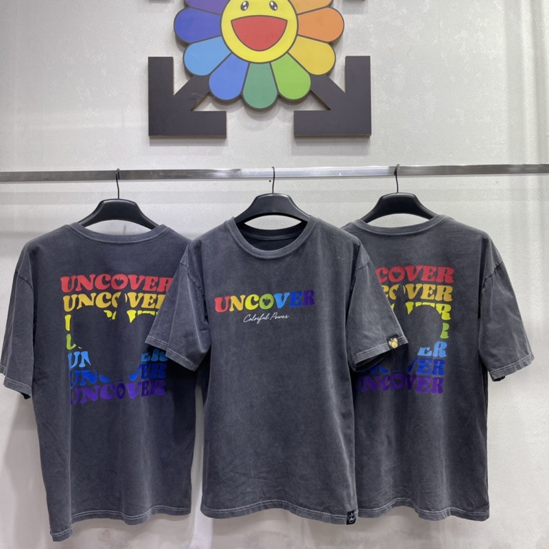 Áo thun UNCOVER Wash 7 màu áo thun wash tee Xám full tag nam nữ - Gin Store