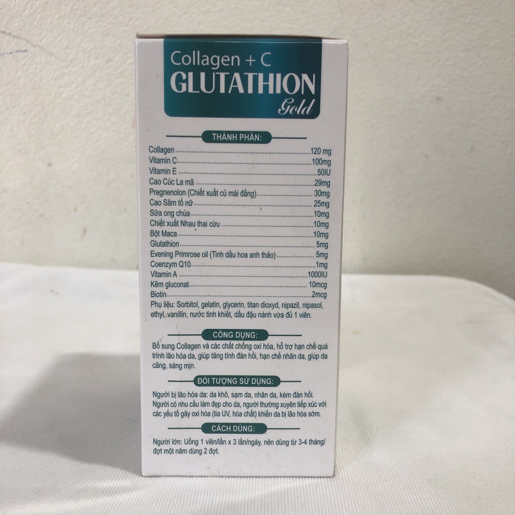 Viên Uống Đẹp Da Collagen + C Glutathion Gold New. Hết Nám, Sạm Da, Đẹp Da, Hạn Chế Lão Hóa Da, Giảm Vết Nhăn