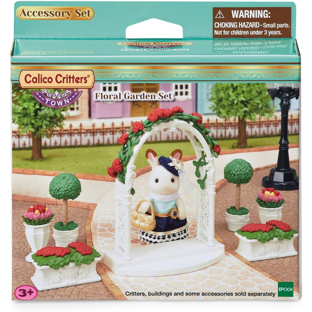 Sylvanian Families Calico Critters Town Cổng Chào Vườn Hoa Floral Garden Set