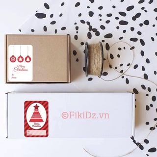 [6 mẫu] Cuộn 250 tem dán decal sticker Noel Giáng sinh 5x7.5cm siêu tiết kiệm 168â
