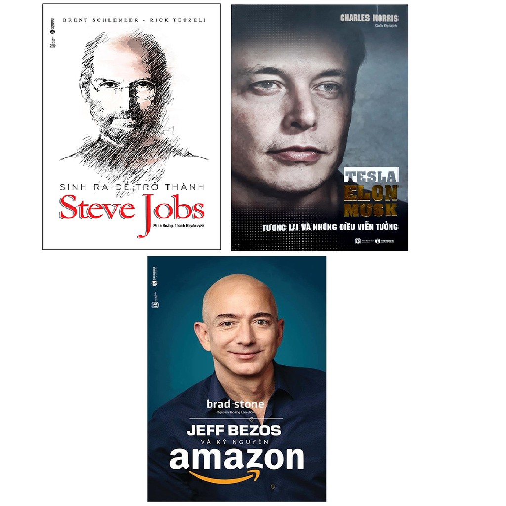 Sách-Combo Sinh Ra Để Trở Thành Steve Jobs+Tesla – Elon Musk: Tương Lai Và Những Điều Viễn Tưởng+Jeff Bezos Và Kỷ Nguyên