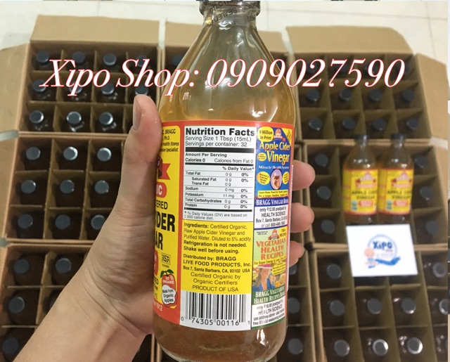 Giấm Táo Hữu Cơ Bragg 473ml