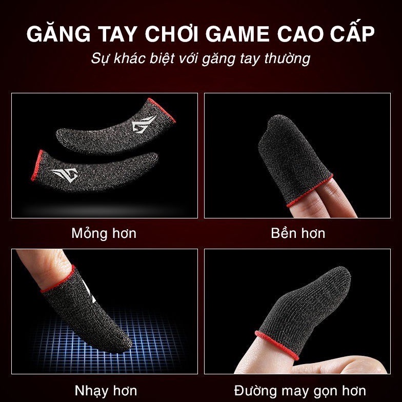 Găng tay chơi game Ghost xanh cảm ứng Tặng (2 cái) bao tay chơi game sẵn hàng Hà Nội