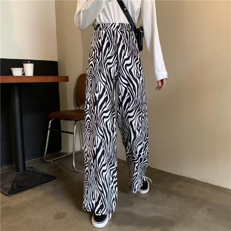 Quần Nữ Ống Rộng Lưng Cao Họa Tiết Ngựa Vằn Thời Trang Mùa Thu 2020 | BigBuy360 - bigbuy360.vn
