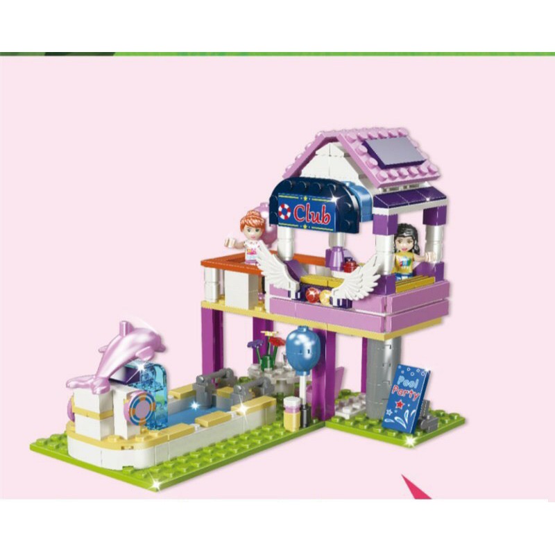 Lắp ráp xếp hình 5586: Khu vui chơi cầu trượt và bể bơi 484 chi tiết