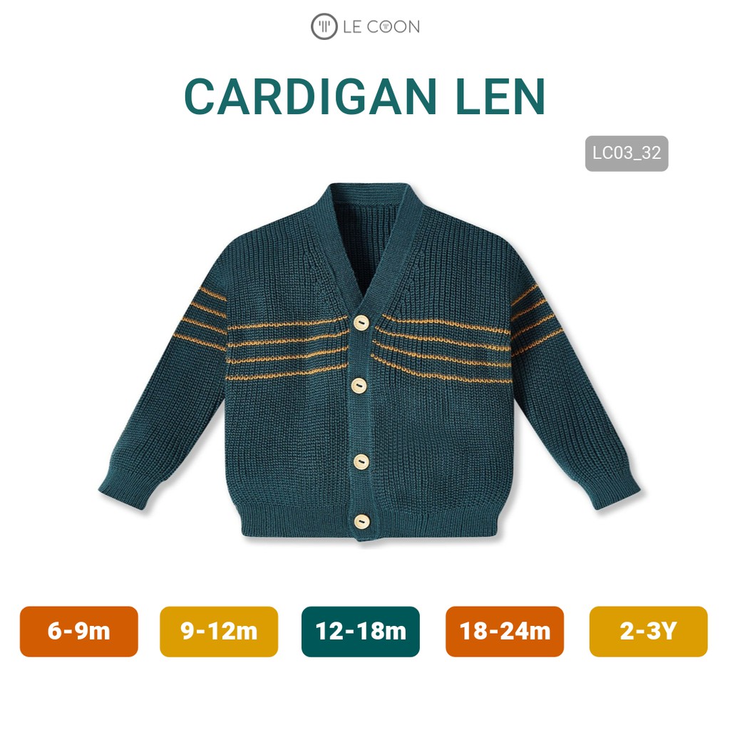 LE COON | Áo Cardigan Len | COMFY | 6 tháng-3 tuổi