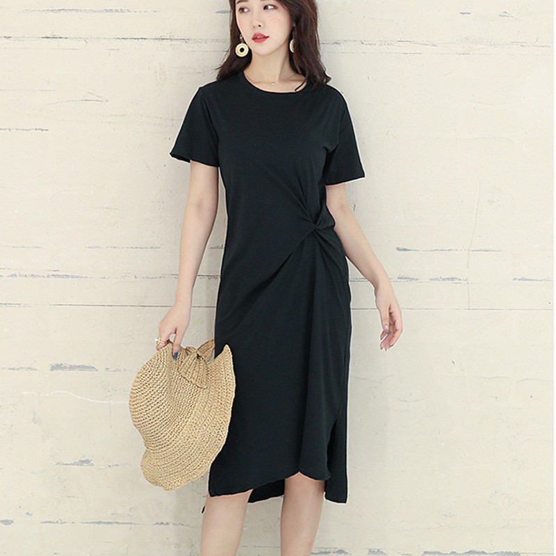 Đầm thun thiết kế xoắn eo xinh xắn cho nữ | BigBuy360 - bigbuy360.vn