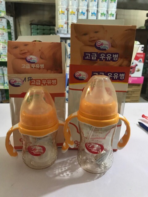 Bình sữa PPSU GB-BABY có tay cầm 180,240ml(tặng 1 núm ti Silicon)