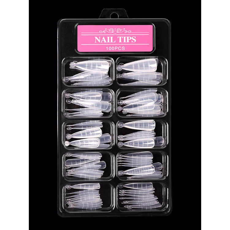 Set 100 Khuôn Pha Lê Nối Dài Móng Tay Nhanh Chóng Có Thang Đo Tiện Dụng