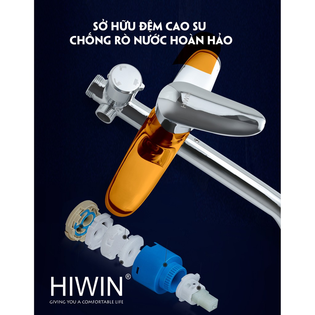 Sen vòi đồng mạ crom mặt gương sáng bóng cao cấp Hiwin KF-105