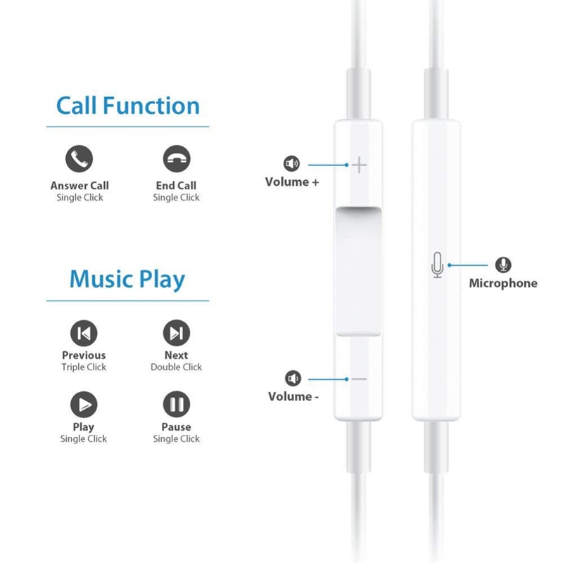 Tai nghe nhét tai 3.5mm tích hợp micro cho iPhone 12 Pro Max Mini 11 Pro Max XS Max XR X 8 7 6 6S Plus Samsung OPPO Vivo