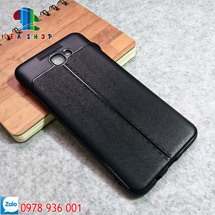 Ốp lưng Samsung Galaxy J7 Prime vân da loại A - Chống trơn trượt - Siêu bền - Kính cường lực 9D