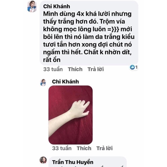 Kem dưỡng Vaseline 4X chứa niacinamide trắng da bill ảnh cuối