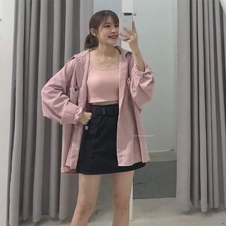 [Rẻ vô địch] Áo sơmi kaki hồng oversize