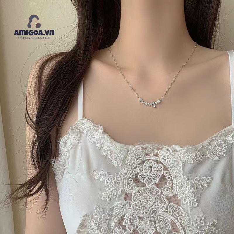 ✨✨Vòng cổ Mặt Hoa Đính Đá Lấp Lánh Sang Trọng Thời Trang Cho Nữ