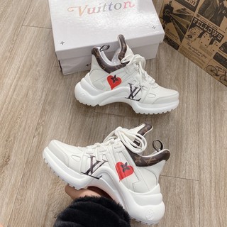 giày LV. trắng nâu hàng 1:1 chất lượng ( full box + freeship )