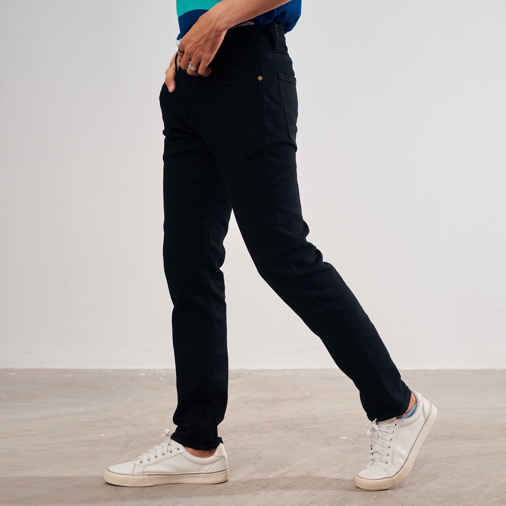 |Hẻm Store| Quần jean nam, quần bò nam Satoshi SAQJ45 dáng ôm chất Jean màu đen trơn, chất jean co giãn dày dăn | BigBuy360 - bigbuy360.vn