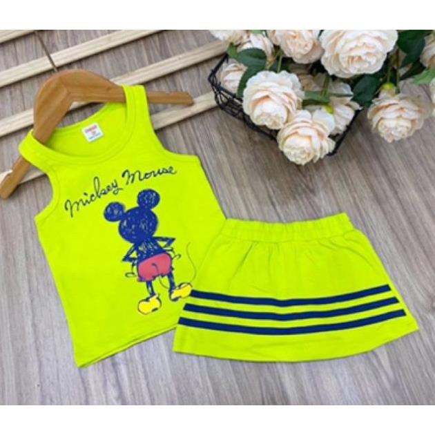 Bộ váy quần bé mickey donal thỏ gấu bông cúc trái cây hót hít - My Store