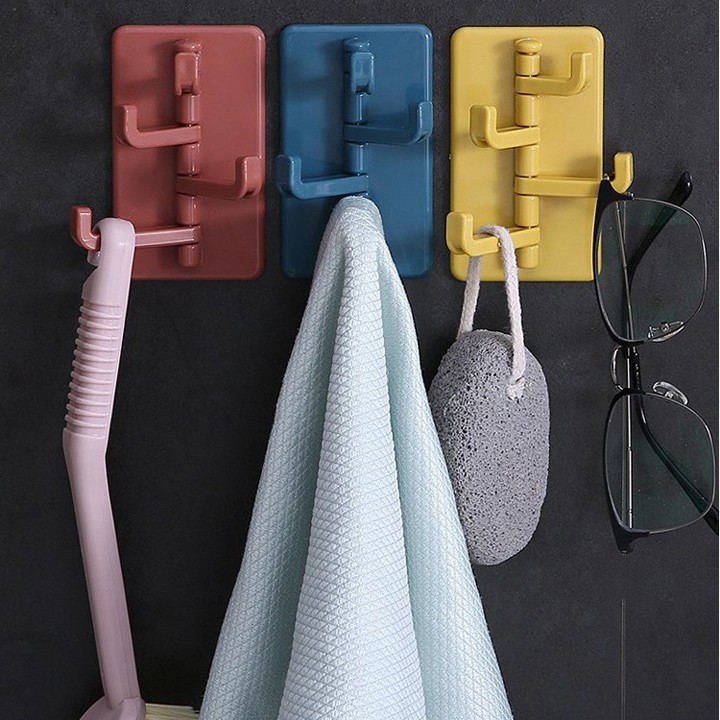 Móc đa năng FreeShip Móc treo đồ dán tường 4 nhánh xoay hình cây thông