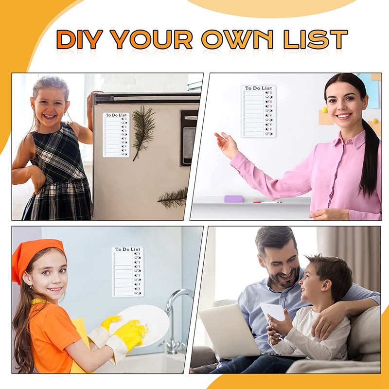 Set 6 Bảng Nhựa Có Thể Tháo Rời Kèm 12 Thẻ Ghi Chú Cho Bé