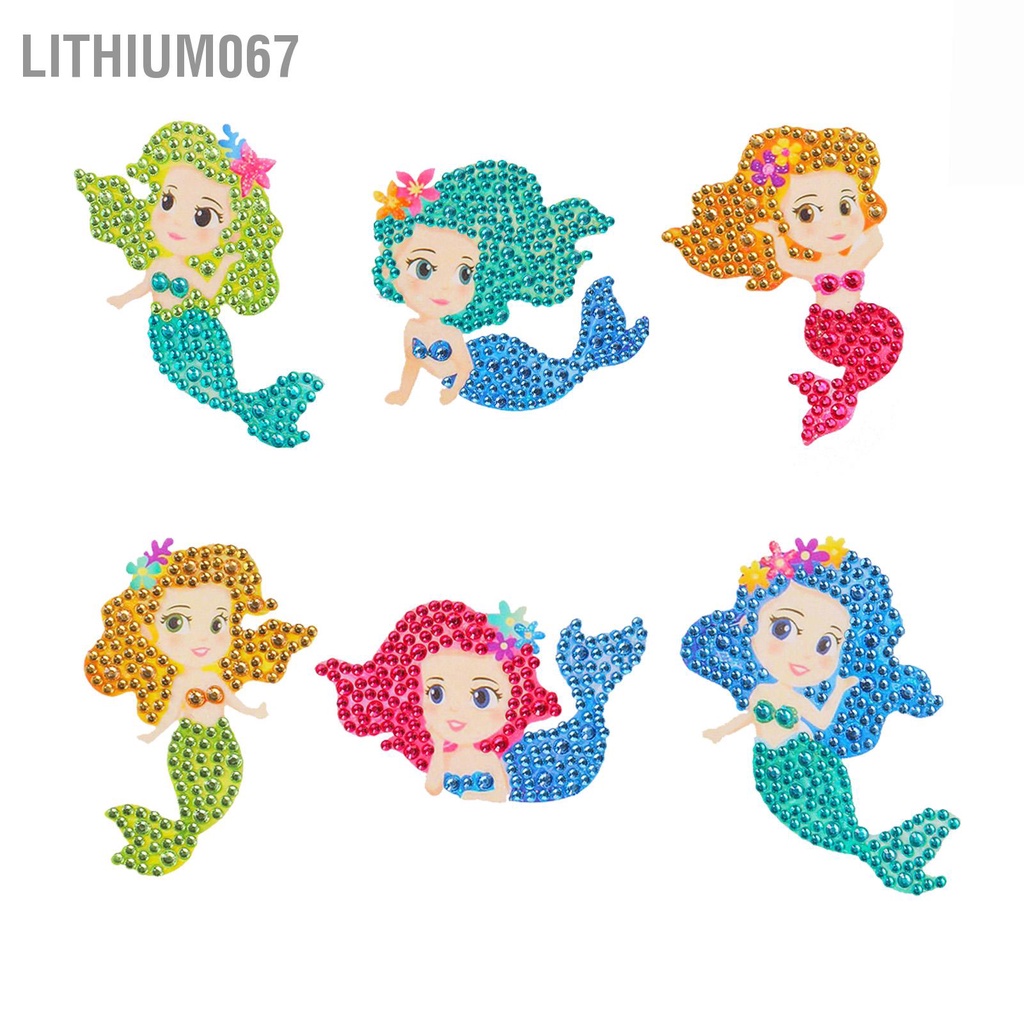 � Lithium067 Hình dán nàng tiên cá Bức tranh Rhinestone Nhân vật hoạt hình Nhãn dán Hình người giúp việc Biển Giảm căng thẳng thân thiện với môi trường Tự làm