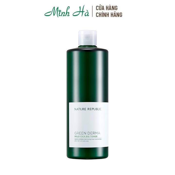Nước hoa hồng Green Derma Mild Cica Big Toner 500ml giúp dưỡng ẩm và làm dịu da