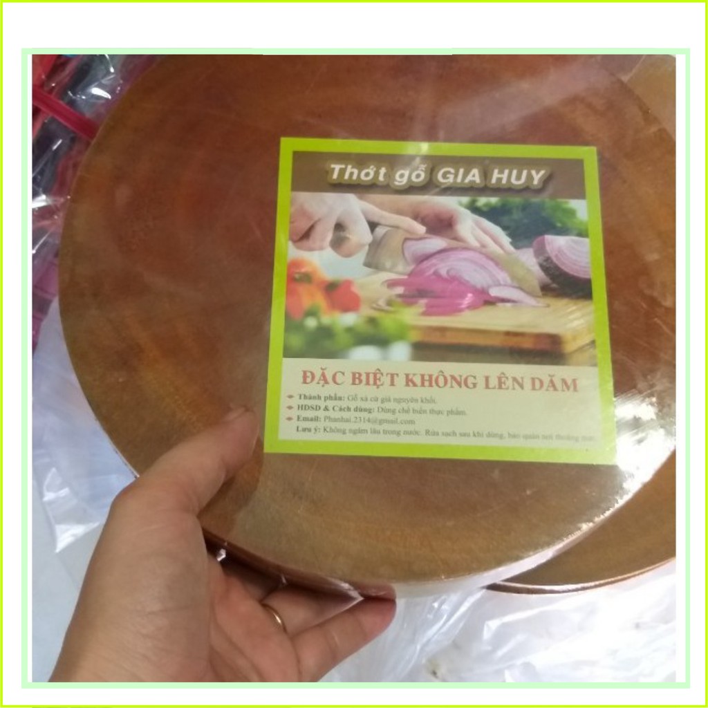 Thớt gỗ tự nhiên tròn size 26 dầy 3cm