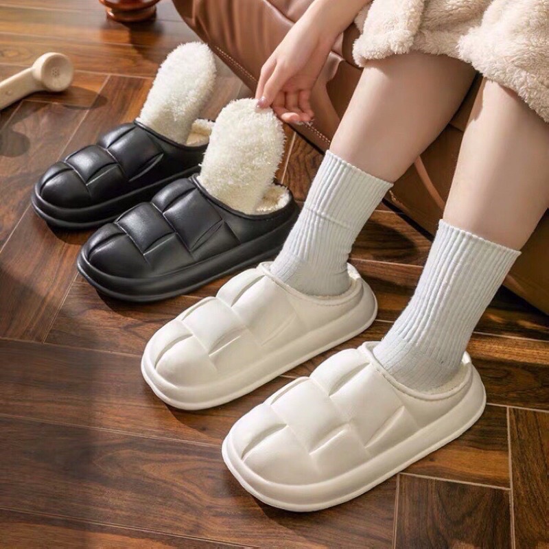 Dép Bông Nữ Giữ Ấm Chống Trượt Chống Nước 5 Màu Size: 36-41