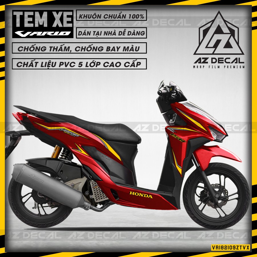 Tem Dán Xe Honda Vario Tem Chỉ | VR182109ZT | Chất Liệu Decal PVC Cắt Khuôn Sẵn, Chống Thấm Nước