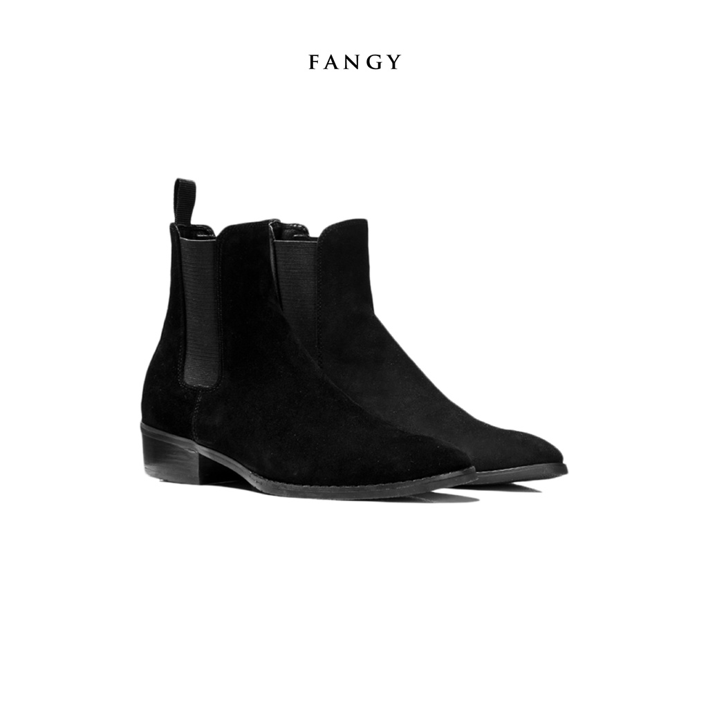 Giày boot FANGY Chelsea Boots SS3 Đen da lộn | BigBuy360 - bigbuy360.vn