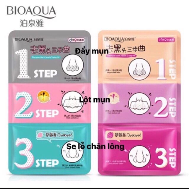 Set Lột mụn 3 miếng Bioaqua - Siêu Phẩm Lột Mụn Đầu Đen Mũi | Thế Giới Skin Care