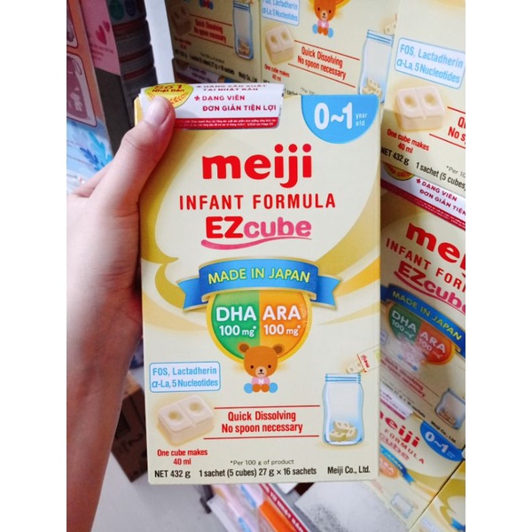 Sữa Meiji thanh 0~1 nhập khẩu (X16 thanh) hàng chuẩn công ty