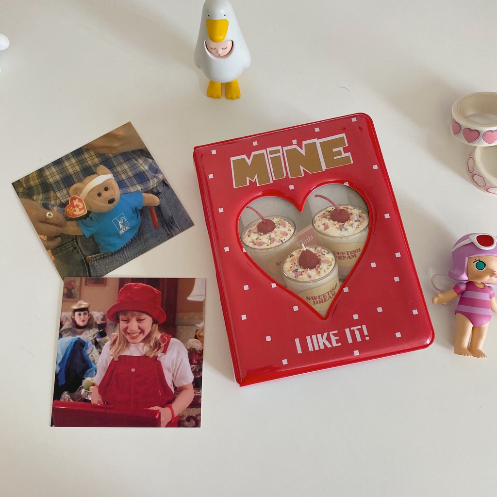 Album đựng ảnh mini có khung hình tim ngoài bìa dễ thương