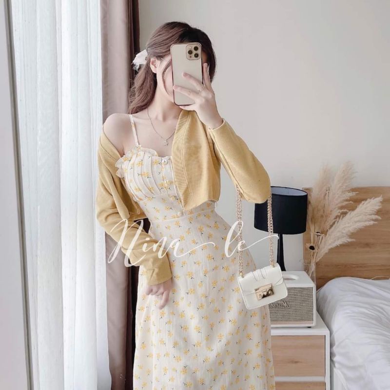 BIGSIZE ĐẦM HOA KÈM KHOÁT THEO MÀU XINH XINH Không có lót | BigBuy360 - bigbuy360.vn