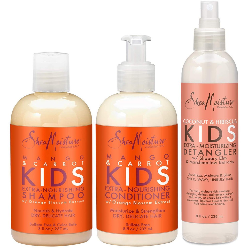 DẦU GỘI VÀ XẢ TÓC CHO BÉ SHEA MOISTURE MANGO&CARROT KIDS 237ML