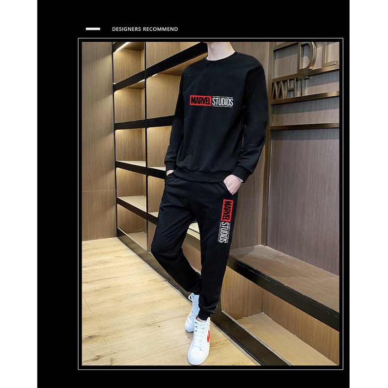 Bộ nỉ  sweater in hình marvel unisex form rộng áo nỉ in hình phong cách hàn quốc áo sweater ulzzang